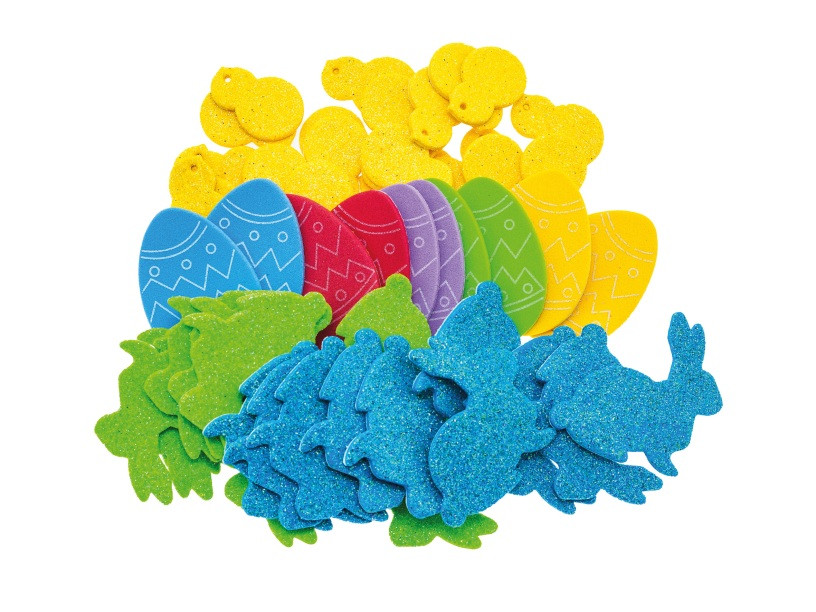 Naklejki z pianki kurczaczki, jajka, króliczki 56szt. Brewis